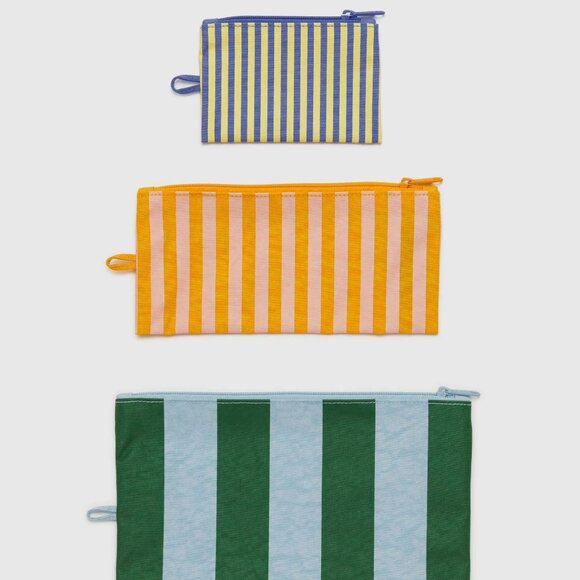 NWT Baggu Flat Pouch Set - Hotel Stripes - Picture 2 of 4